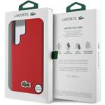 Lacoste Iconic Petit Pique Woven Logo MagSafe kryt pre Samsung Galaxy S25 Ultra, červený