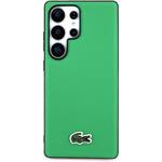 Lacoste Iconic Petit Pique Woven Logo MagSafe kryt pre Samsung Galaxy S25 Ultra, zelený