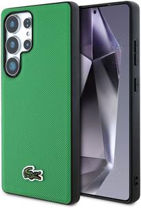 Lacoste Iconic Petit Pique Woven Logo MagSafe kryt pre Samsung Galaxy S25 Ultra, zelený