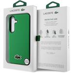 Lacoste Iconic Petit Pique Woven Logo MagSafe kryt pre Samsung Galaxy S25, zelený