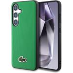 Lacoste Iconic Petit Pique Woven Logo MagSafe kryt pre Samsung Galaxy S25, zelený