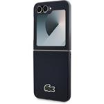Lacoste Iconic Petit Pique Woven Logo MagSafe kryt pre Samsung Galaxy Z Flip 6/7 FE, čierny