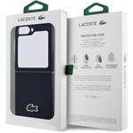 Lacoste Iconic Petit Pique Woven Logo MagSafe kryt pre Samsung Galaxy Z Flip 6/7 FE, čierny