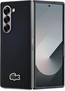 Lacoste Iconic Petit Pique Woven Logo MagSafe kryt pre Samsung Galaxy Z Fold 6, čierny