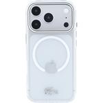 Lacoste IML Frosted Petit Pique Metal Logo MagSafe kryt pre iPhone 18 Pro Max, transparentný