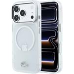 Lacoste IML Frosted Petit Pique Metal Logo MagSafe kryt pre iPhone 18 Pro Max, transparentný
