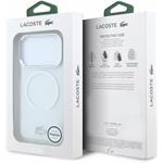 Lacoste IML Frosted Petit Pique Metal Logo MagSafe kryt pre iPhone 18 Pro, transparentný