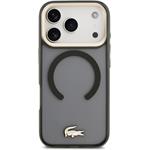 Lacoste IML Shockproof Petit Pique Gold Logo MagSafe kryt pre iPhone 18 Pro, čierny