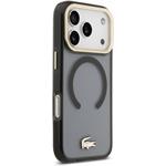 Lacoste IML Shockproof Petit Pique Gold Logo MagSafe kryt pre iPhone 18 Pro, čierny