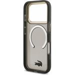 Lacoste IML Shockproof Petit Pique Gold Logo MagSafe kryt pre iPhone 18 Pro, čierny