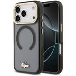 Lacoste IML Shockproof Petit Pique Gold Logo MagSafe kryt pre iPhone 18 Pro, čierny