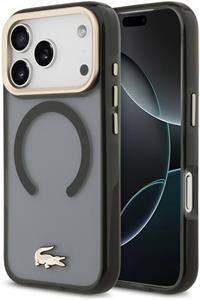 Lacoste IML Shockproof Petit Pique Gold Logo MagSafe kryt pre iPhone 18 Pro, čierny