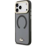 Lacoste IML Shockproof Petit Pique Gold Logo MagSafe kryt pre iPhone 18 Pro Max, čierny