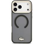 Lacoste IML Shockproof Petit Pique Gold Logo MagSafe kryt pre iPhone 18 Pro Max, čierny