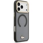 Lacoste IML Shockproof Petit Pique Gold Logo MagSafe kryt pre iPhone 18 Pro Max, čierny