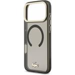 Lacoste IML Shockproof Petit Pique Gold Logo MagSafe kryt pre iPhone 18 Pro Max, čierny