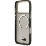 Lacoste IML Shockproof Petit Pique Gold Logo MagSafe kryt pre iPhone 18 Pro Max, čierny