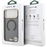 Lacoste IML Shockproof Petit Pique Gold Logo MagSafe kryt pre iPhone 18 Pro Max, čierny