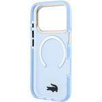 Lacoste IML Shockproof Petit Pique Gold Logo MagSafe kryt pre iPhone 18 Pro Max, modrý