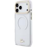Lacoste IML Shockproof Petit Pique Gold Logo MagSafe kryt pre iPhone 18 Pro Max, transparentný