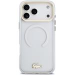 Lacoste IML Shockproof Petit Pique Gold Logo MagSafe kryt pre iPhone 18 Pro Max, transparentný