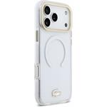 Lacoste IML Shockproof Petit Pique Gold Logo MagSafe kryt pre iPhone 18 Pro Max, transparentný