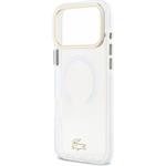 Lacoste IML Shockproof Petit Pique Gold Logo MagSafe kryt pre iPhone 18 Pro Max, transparentný