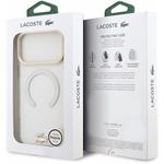 Lacoste IML Shockproof Petit Pique Gold Logo MagSafe kryt pre iPhone 18 Pro Max, transparentný