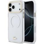 Lacoste IML Shockproof Petit Pique Gold Logo MagSafe kryt pre iPhone 18 Pro Max, transparentný