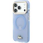 Lacoste IML Shockproof Petit Pique Gold Logo MagSafe kryt pre iPhone 18 Pro, modrý