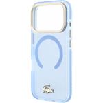 Lacoste IML Shockproof Petit Pique Gold Logo MagSafe kryt pre iPhone 18 Pro, modrý