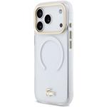 Lacoste IML Shockproof Petit Pique Gold Logo MagSafe kryt pre iPhone 18 Pro, transparentný