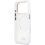 Lacoste IML Shockproof Petit Pique Gold Logo MagSafe kryt pre iPhone 18 Pro, transparentný