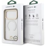 Lacoste IML Shockproof Petit Pique Gold Logo MagSafe kryt pre iPhone 18 Pro, transparentný
