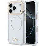 Lacoste IML Shockproof Petit Pique Gold Logo MagSafe kryt pre iPhone 18 Pro, transparentný