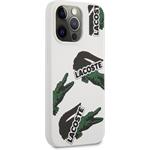 Lacoste Liquid Silicone Allover Pattern kryt pre iPhone 13 Pro, biely