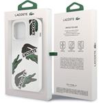 Lacoste Liquid Silicone Allover Pattern kryt pre iPhone 13 Pro, biely