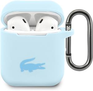 Lacoste Liquid Silicone Glossy Printing Logo puzdro pre AirPods 1/2, modré