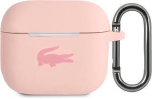Lacoste Liquid Silicone Glossy Printing Logo puzdro pre Airpods 3, ružové