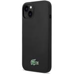 Lacoste Liquid Silicone Microfiber Croc Logo MagSafe kryt pre iPhone 13/14/15, čierny