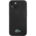 Lacoste Liquid Silicone Microfiber Croc Logo MagSafe kryt pre iPhone 13/14/15, čierny