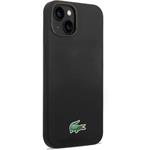 Lacoste Liquid Silicone Microfiber Croc Logo MagSafe kryt pre iPhone 13/14/15, čierny