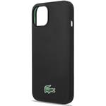 Lacoste Liquid Silicone Microfiber Croc Logo MagSafe kryt pre iPhone 13/14/15, čierny