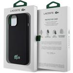 Lacoste Liquid Silicone Microfiber Croc Logo Magsafe kryt pre iPhone 15, čierny