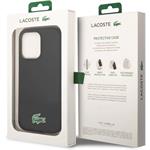 Lacoste Liquid Silicone Microfiber Croc Logo Magsafe kryt pre iPhone 15 Pro, čierny
