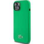Lacoste Liquid Silicone Microfiber Croc Logo MagSafe kryt pre iPhone 15, zelený