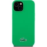 Lacoste Liquid Silicone Microfiber Croc Logo MagSafe kryt pre iPhone 15, zelený
