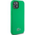 Lacoste Liquid Silicone Microfiber Croc Logo MagSafe kryt pre iPhone 15, zelený