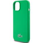 Lacoste Liquid Silicone Microfiber Croc Logo MagSafe kryt pre iPhone 15, zelený