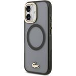 Lacoste PC/TPU Frosted Finish Gold Logo MagSafe kryt pre iPhone 17, čierny